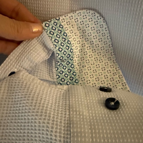 Stone Rose Men’s Long Sleeve Button-Down Shirt | Size L | Light Blue - Picture 5 of 6